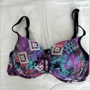 Peter Nygard Purple Teal Patterned Underwire Bikini Top